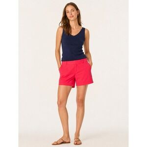 J.Crew Womens Preppy Andie Stretch Chino Shorts Pink 6 Summer Casual Classic